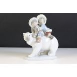 Lladro Porcelain Eskimo Riders, model no. 5353, 18cm high
