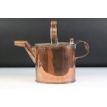 Late 19th / Early 20th century Copper Watering Can with hinged half lid, 28cm high