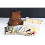 Stereoscope viewer with approx. 35 cards, various subjects including Victorian life, The Great