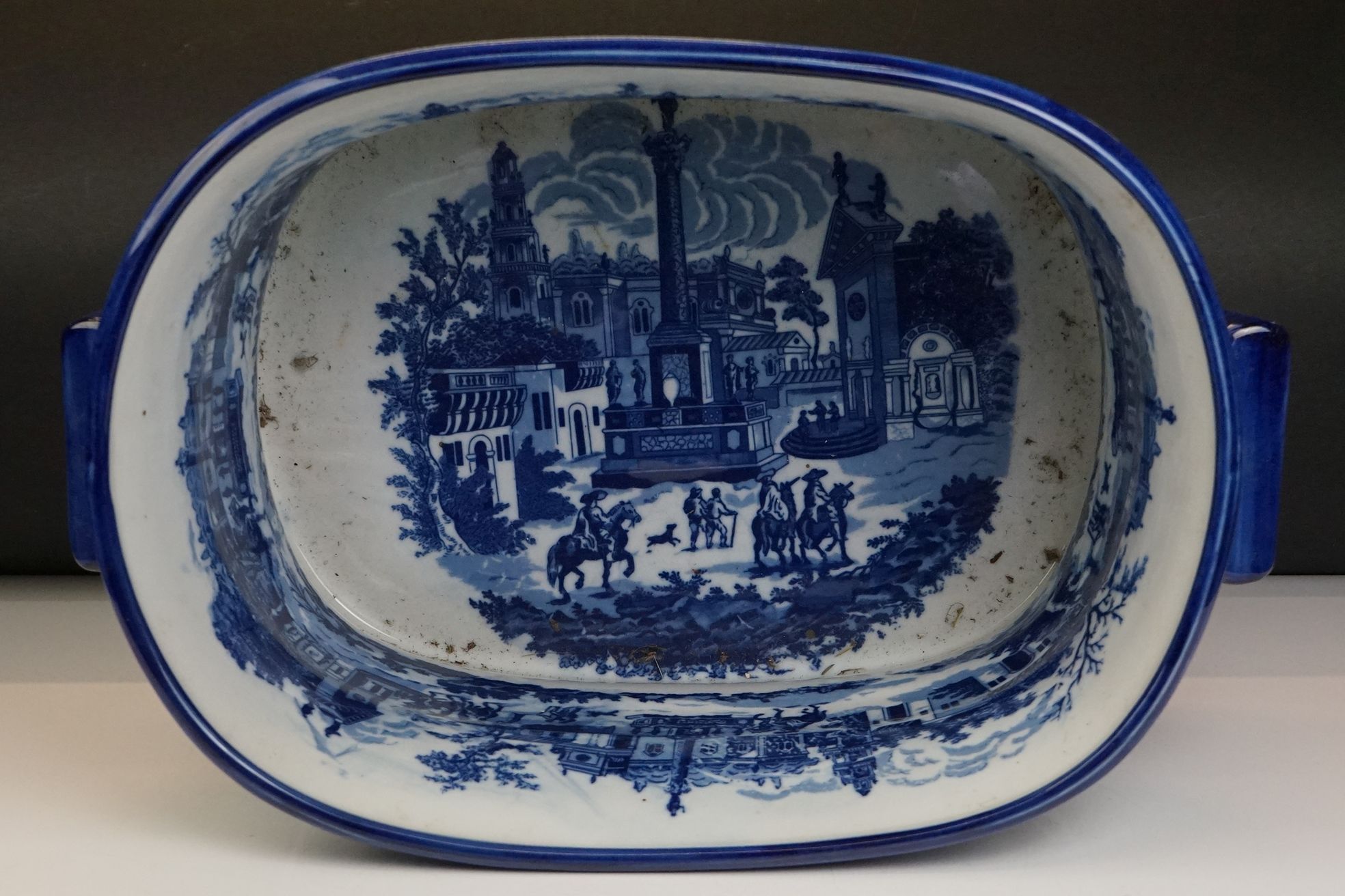 Blue & White Ironstone Foot Bath with typical transfer printed decoration, approximately 47cm wide - Image 6 of 10