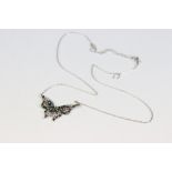 Silver and CZ butterfly necklace