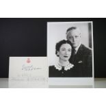 A Edward Duke of Windsor and Wallis Simpson autograph together with Black & White photograph.