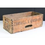 Mid century Irish Wooden Bottle Crate stamped ' Cantrell & Cochrane ', 47cm long
