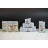 Nine boxed Royal Albert The World Of Beatrix Potter pottery porcelain figures, to include Fierce Bad