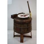Late 19th / Early 20th century Beatty Bros ' Red Star ' Washing Machine, pine with iron fittings,