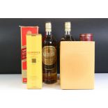 A collection of six bottles of whisky to include Grants, Glenmorangie and Johnnie Walker examples.