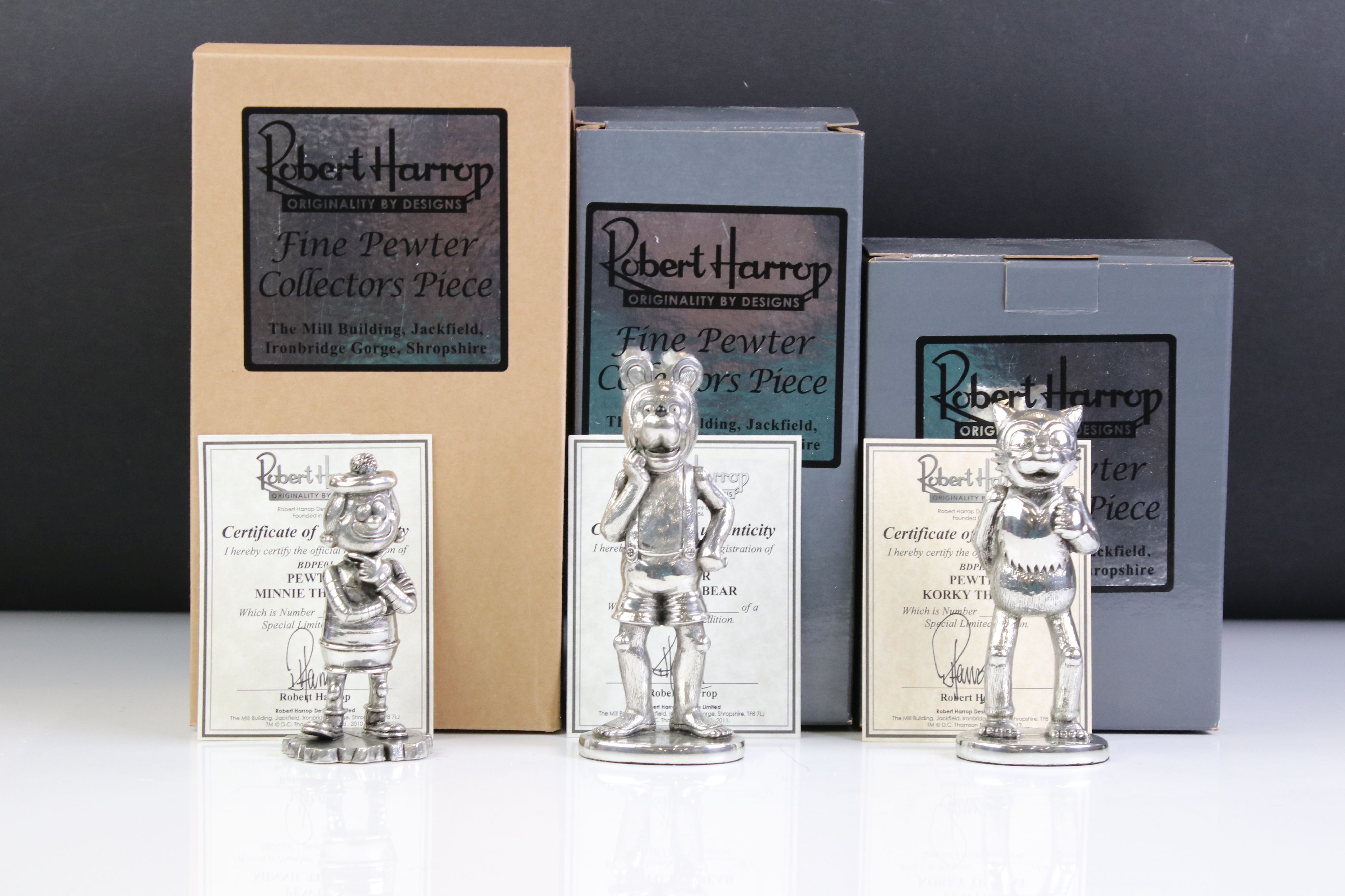 Robert Harrop Fine Pewter Collector's Pieces - Three boxed Limited Edition ' The Beano Dandy