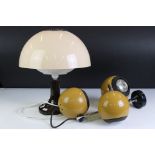 Mid century Retro Italian style Two Tone Brown Plastic Desk Lamp of mushroom form, 37cm high