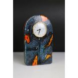Poole Pottery Tradpots Dome-top Mantle Clock, 22cms high