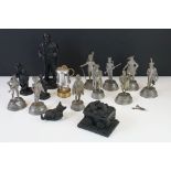 A group of mixed collectables to include military figures and a miniature miners lamp.