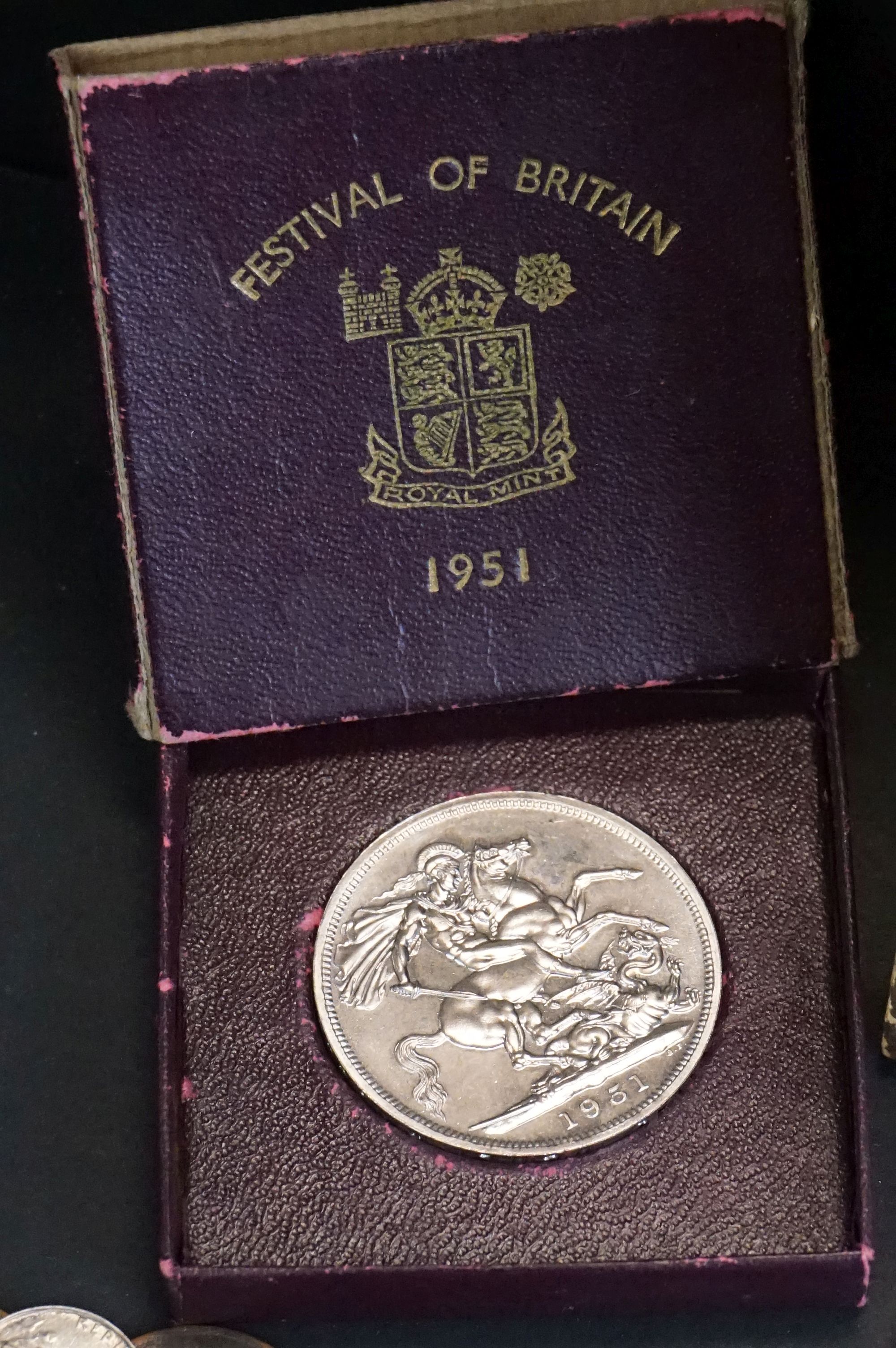 A small collection of British and foreign coins and banknotes to include commemorative crowns, pre - Image 2 of 11