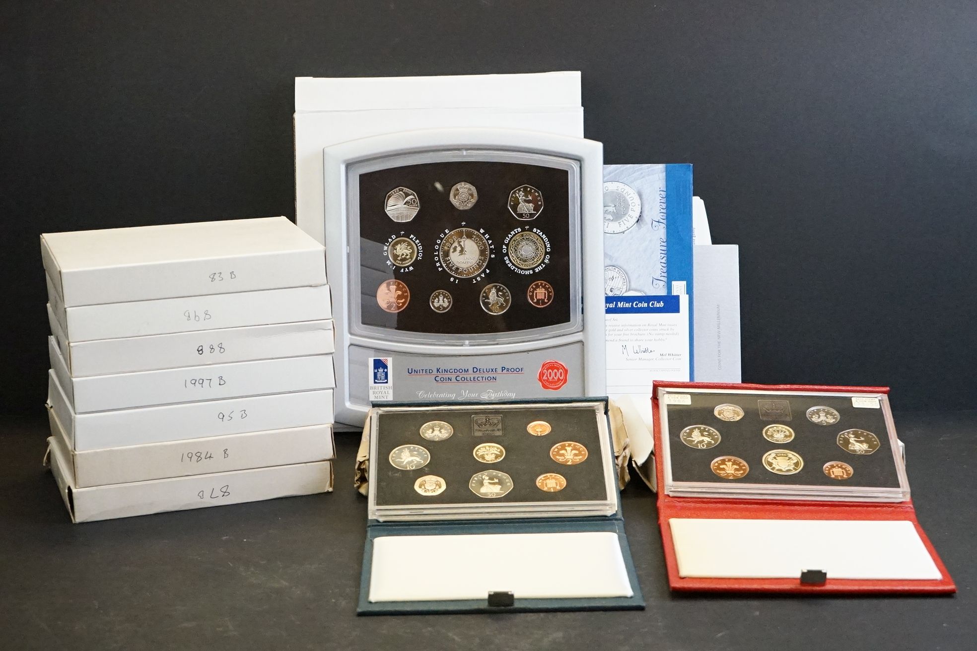 A collection of Royal Mint United Kingdom Brilliant Uncirculated coin year sets to include 1997,