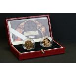 A Royal Mint Queen Elizabeth II 2000 United Kingdom / Jersey gold proof full sovereign two coin set,