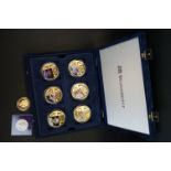 A Westminster Mint 1952-2012 Diamond Jubilee gold plated commemorative coin collection within fitted