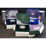 A collection of three Royal Mint United Kingdom silver proof crown coins to include the 2000