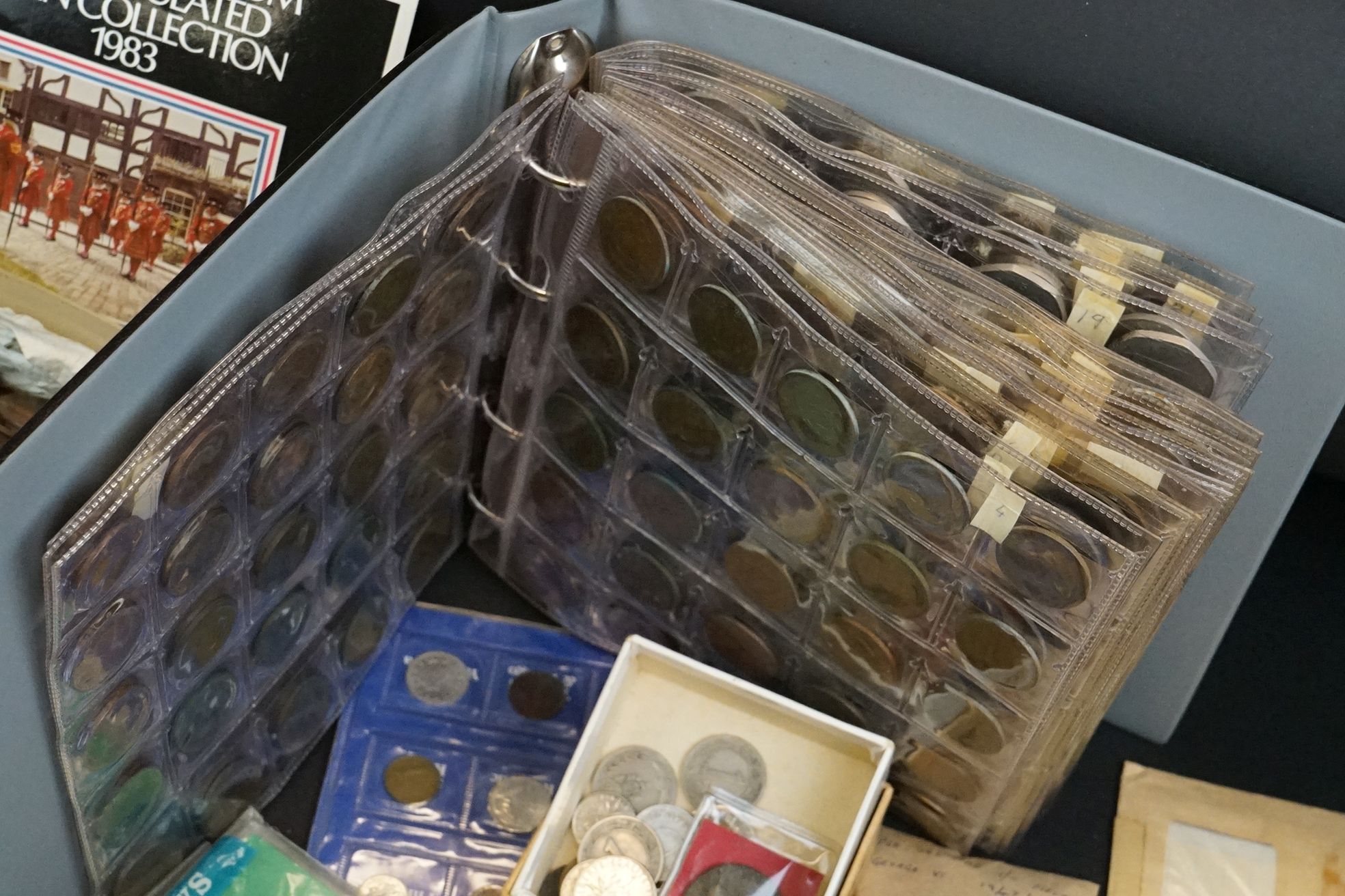 A large collection of mainly British pre decimal silver coins together with foreign coins, - Image 6 of 8