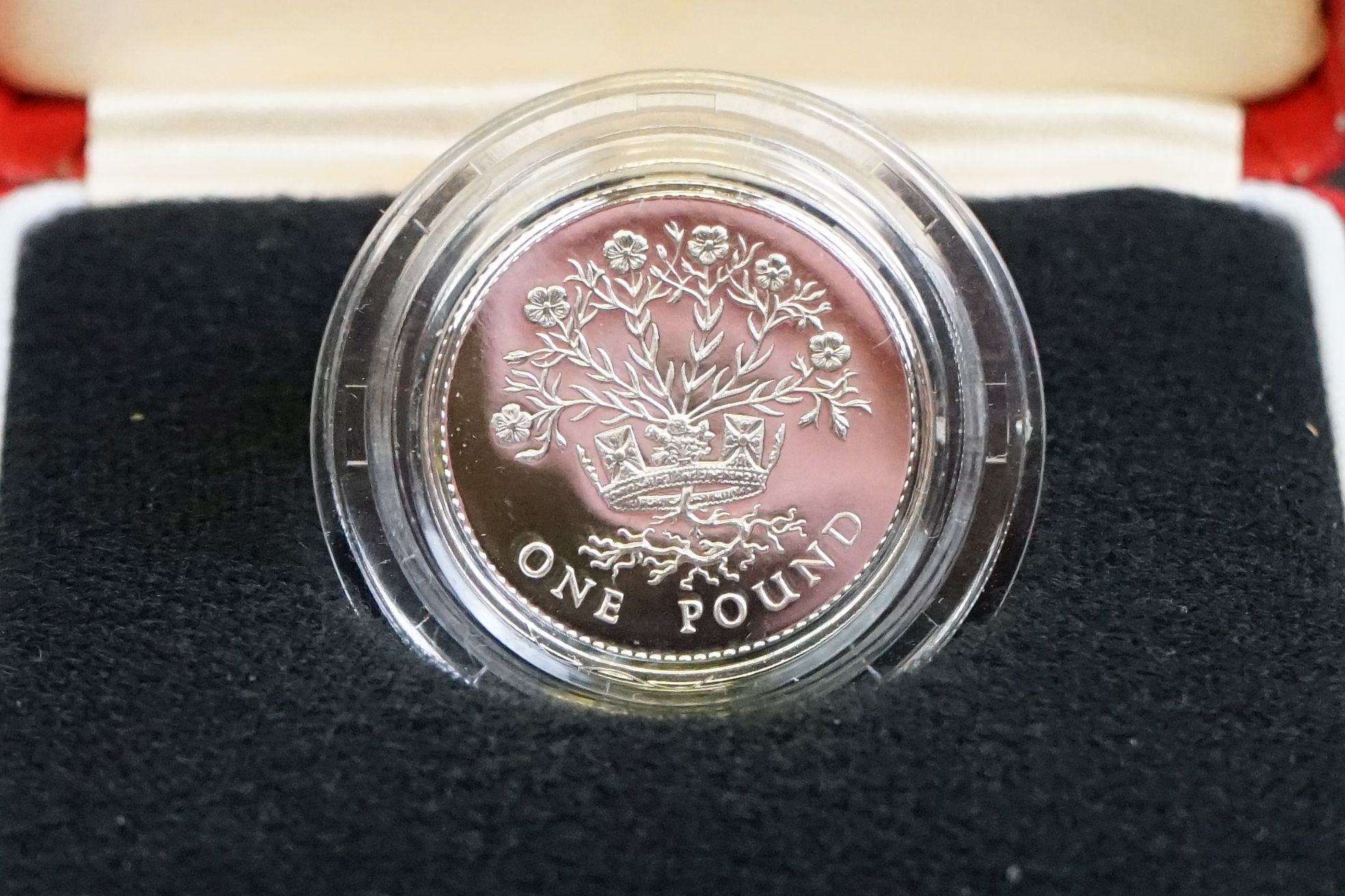 A collection of four Royal Mint United Kingdom silver proof £1 / one pound coins to include 1986, - Image 4 of 10