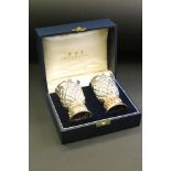 Pair of Garrard & Co Ltd Royal Golden Wedding Anniversary commemorative silver parcel gilt