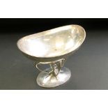 Edwardian silver tazza, the oval bowl with engraved personalisation "Presented to Major John M.F.