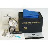 A gents Pagani Design explorer II style wristwatch, stainless steal cased automatic movement, GMT