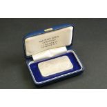 Silver ingot, 100g, guaranteed by Johnson Matthey refiners to the Bank of England in fitted