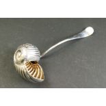 A Victorian white metal novelty 'New Nautilus' sugar sifter, the body in the form of a