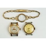 Omega gold plated stainless steel ladies watch, gilt baton and Arabic numerals, together with a