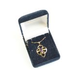 Edwardian amethyst 9ct gold pendant necklace, the oval mixed cut amethyst measuring approx 7mm x