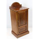 Victorian Maple & Co Mahogany and Satinwood Inlaid Pot Cupboard, 43cm wide x 94cm high