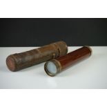 19th century Dolland of London Three Drawer Brass and Mahogany Telescope in Leather Case