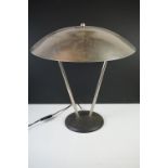 Chrome ' UFO ' design Table Lamp, approximately 43cm high