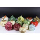 Fifteen Sylvac Ceramic Face Pots including 3 x Onions (two large, one small), Bread Sauce, Coleslaw,