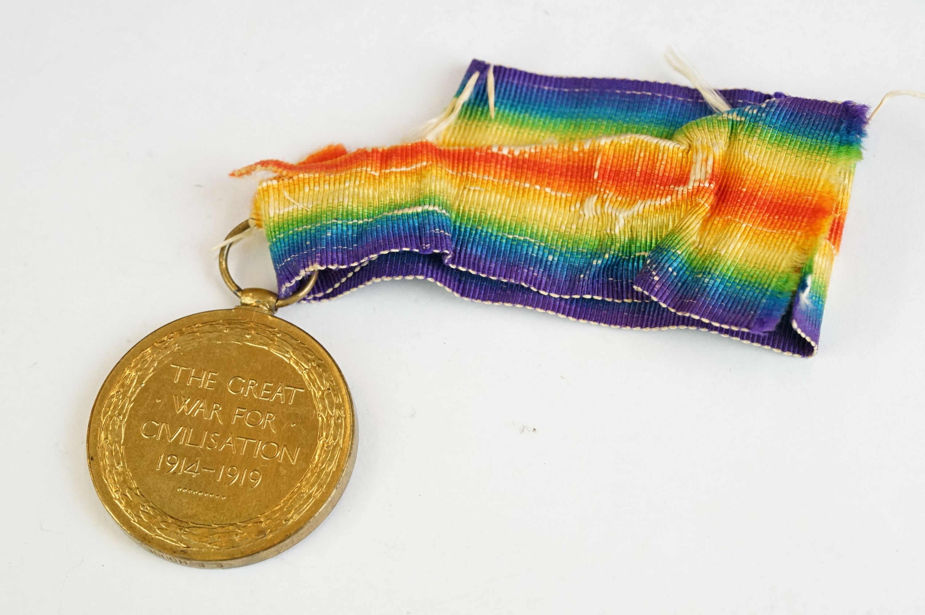 A British World War One full size medal pair to include the Great War of civilisation Victory - Image 6 of 7