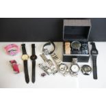 A small collection of mixed wristwatches to include Sekonda and Casio examples.