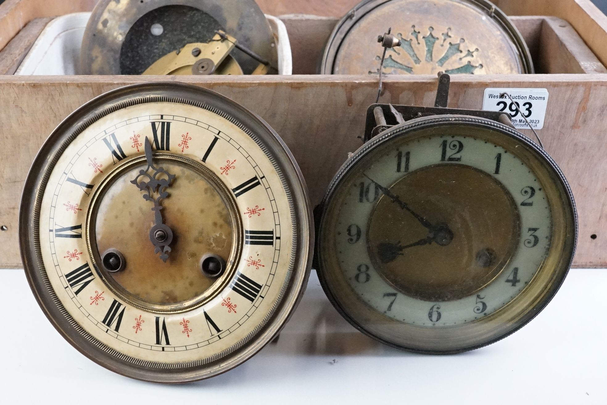 Wooden tray of Clock Parts, Spares and Repairs - Image 2 of 12