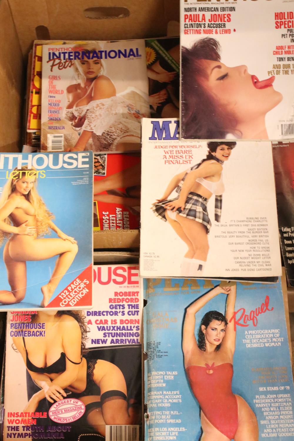 A large collection of mixed adult erotic magazines to include Playboy and Escort examples.