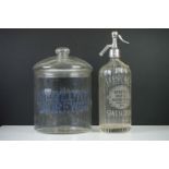 Advertising - Shop Display Glass Jar and Lid marked ' Meredith and Drew Limited ' 27cm high together