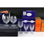 A collection of glassware, to include: Royal Doulton Finest Crystal three boxes of 2 x L/S Wine (6