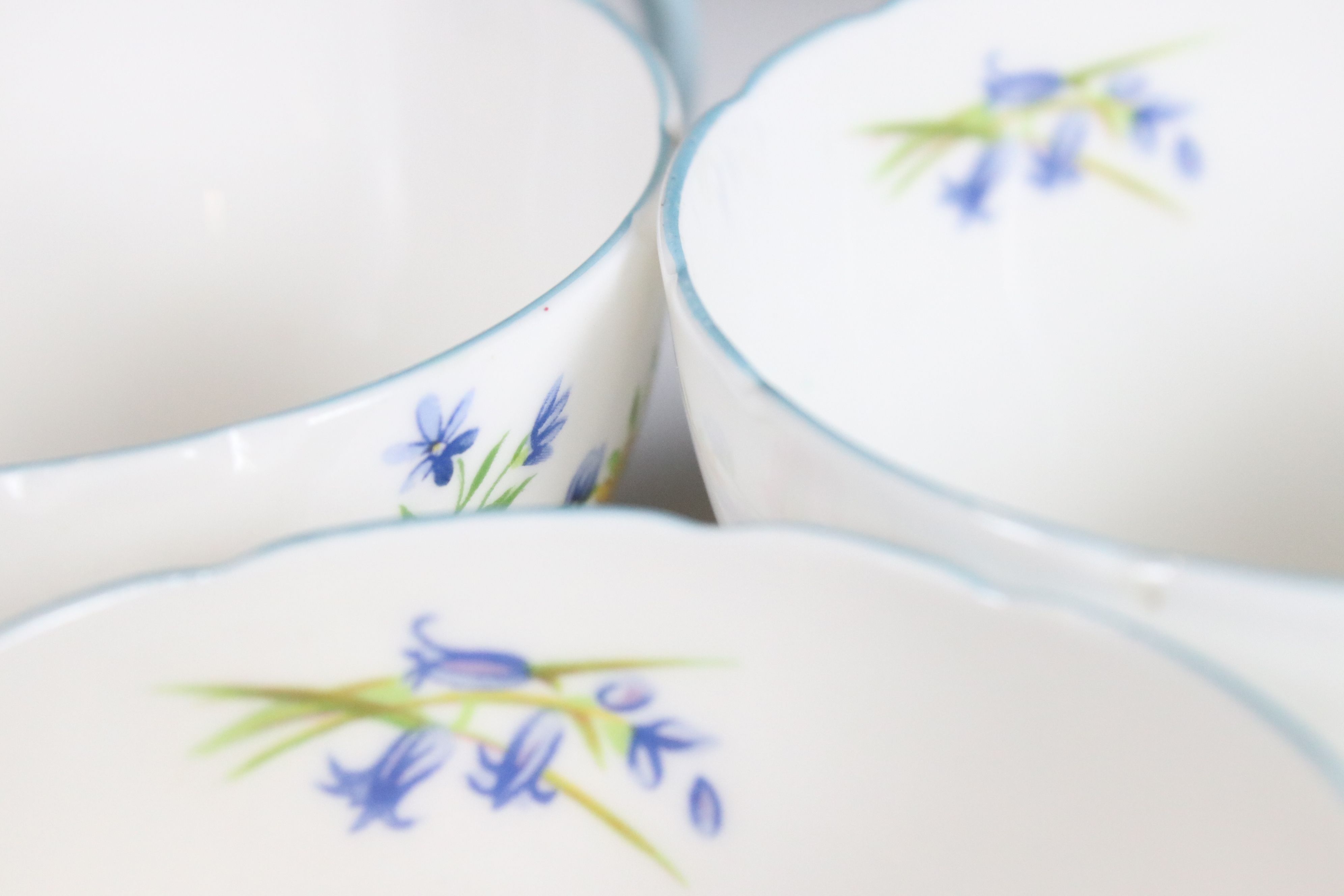 Shelley ' Wild Flowers ' Ware, pattern no. 13668, comprising Dessert Set of Six Bowls and a - Image 11 of 11
