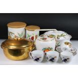Collection of Royal Worcester ' Evesham ' Kitchen ware including 2 x lidded tureens, 11 tea cups, 10