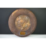 Early 20th century Circular Plaster Plaque by F Bowcher of H.R.H The Prince of Wales acquired by the
