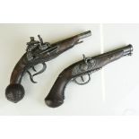 Pair of vintage replica flintlock pistols