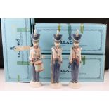 Three Lladro soldier figures, comprising: 5404 'Cadet Captain', 5403 'Drummer Boy' and 5407 'At