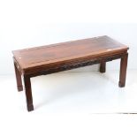 Chinese Hardwood Coffee Table, the apron with moulded design, 121cm long x 50cm wide x 51cm high