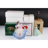 Three Boxed Royal Doulton Figurines including Gemstones September, Libra and Loving Thoughts plus