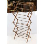 Early 20th century Concertina Folding Laundry Rail, 63cm wide x 146cm high