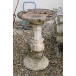 Garden Reconstituted stone bird bath, 78cm high