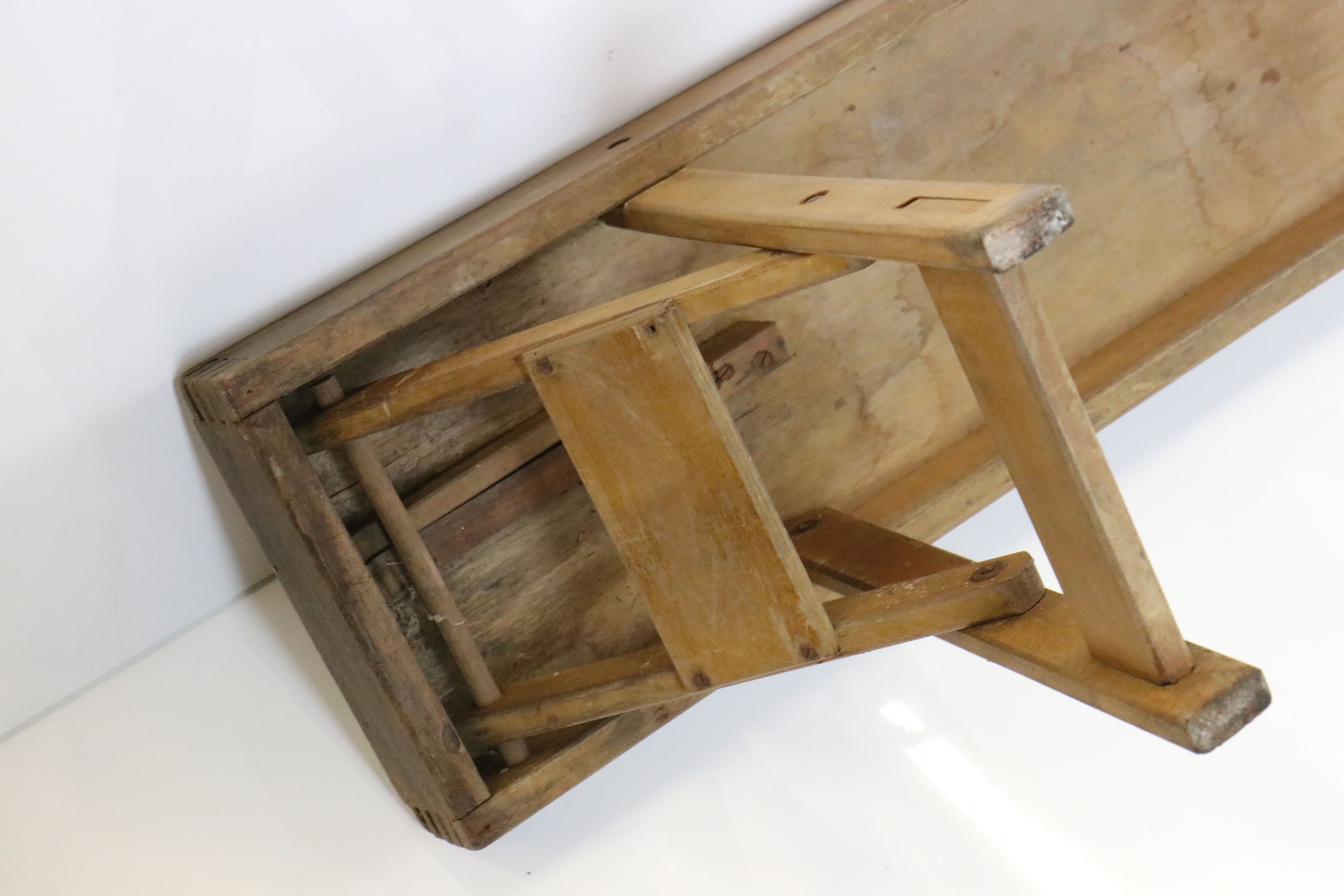 Pine folding bench, approx. 6' long - Image 3 of 6