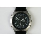 A military style Seiko 7T32-7E70 chronograph wristwatch with leather strap.