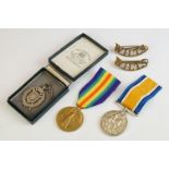 A British World War One full size medal pair to include the Victory medal and the 1914-1918